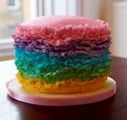 Rainbow Ruffle Cake