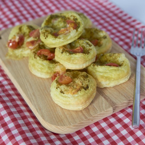 Tomato, Mozzarella and Pesto Tart