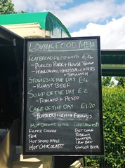 Menu board which changes daily