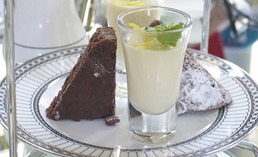 Chocolate Brownie and Lemon Posset