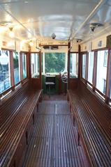 Inside the old tram