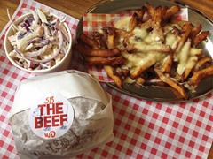 Burger, Slaw and Cheesy Chips