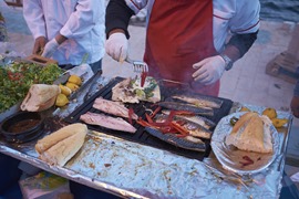 Mackeral Rolls cooked on the waterside