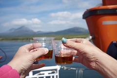 A goodbye dram with the Paps of Jura in the background