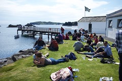 Lagavulin Open Day, lots of people taking in the sun!