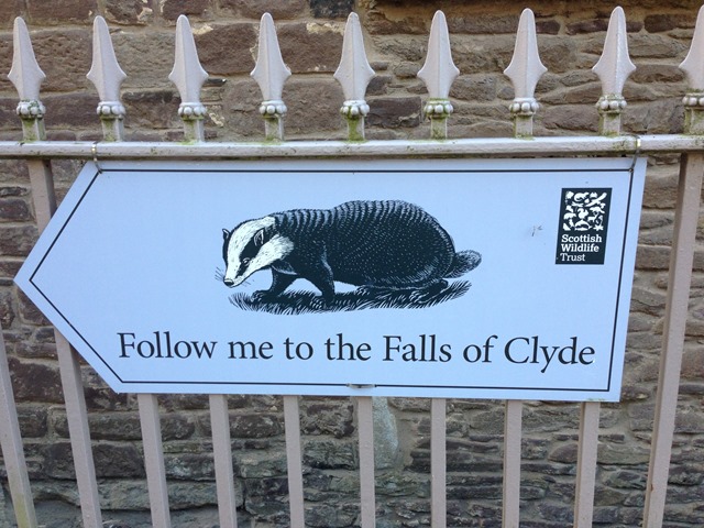 Signpost to the Falls of Clyde