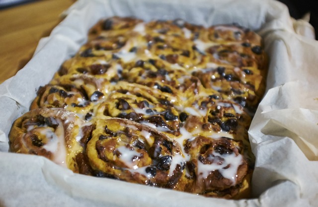 Mincemeat Rolls with Rum Frosting